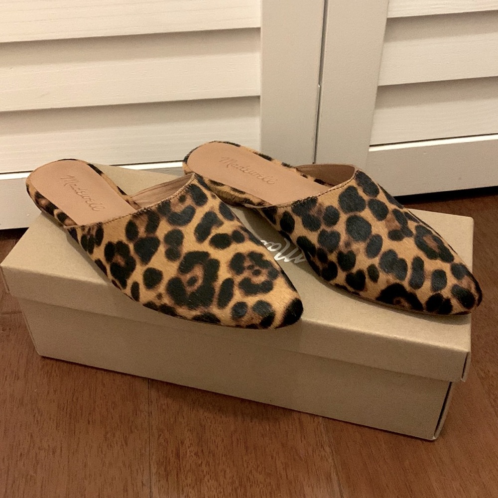 Madewell Remi Mule in Leopard Calf Hair